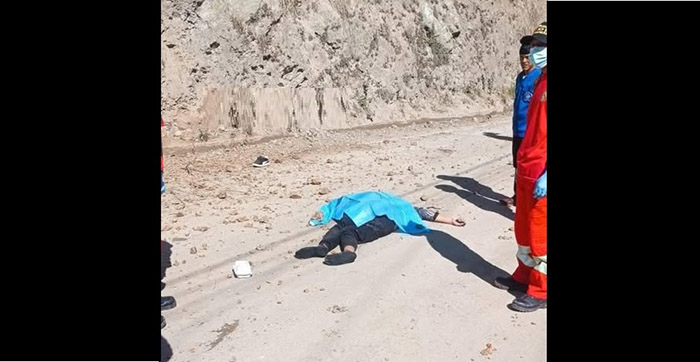 Investigan muerte de policía en actividad tras caer de barranco en Condebamba